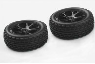 Front Tyre Set 1/10 buggy 2 pce White rims  | VRX Racing Spirit Buggy Parts | 1/10 Wheels & tyres 