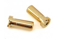  ProTek RC Low Profile 5mm "Super Bullet" Solid Gold Connectors (2 Male) | Accessories | Plugs
