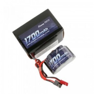 Gens Ace 6.0V 1700mAh 2/3A x 5 NiMh Hump RX Battery Pack with Dual JR-JST | NIMH