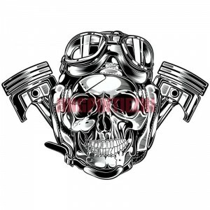 Waterproof Skull Decal Silver