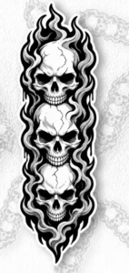 Smokey Skull Waterproof Decal