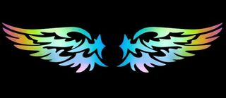 Waterproof Wings Decal Large x 2