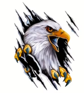 Ripped Eagle Waterproof Decal